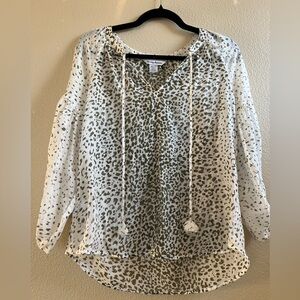 Tommy Bahama Leopard Print Sheer Blouse